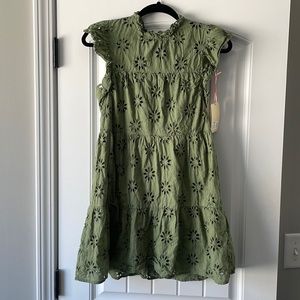 New with Tags Entro Olive Eyelet Dress